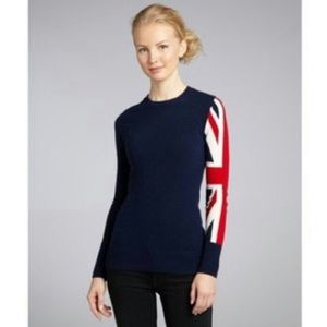 C3 Union Jack 100% cashmere sweater large navy